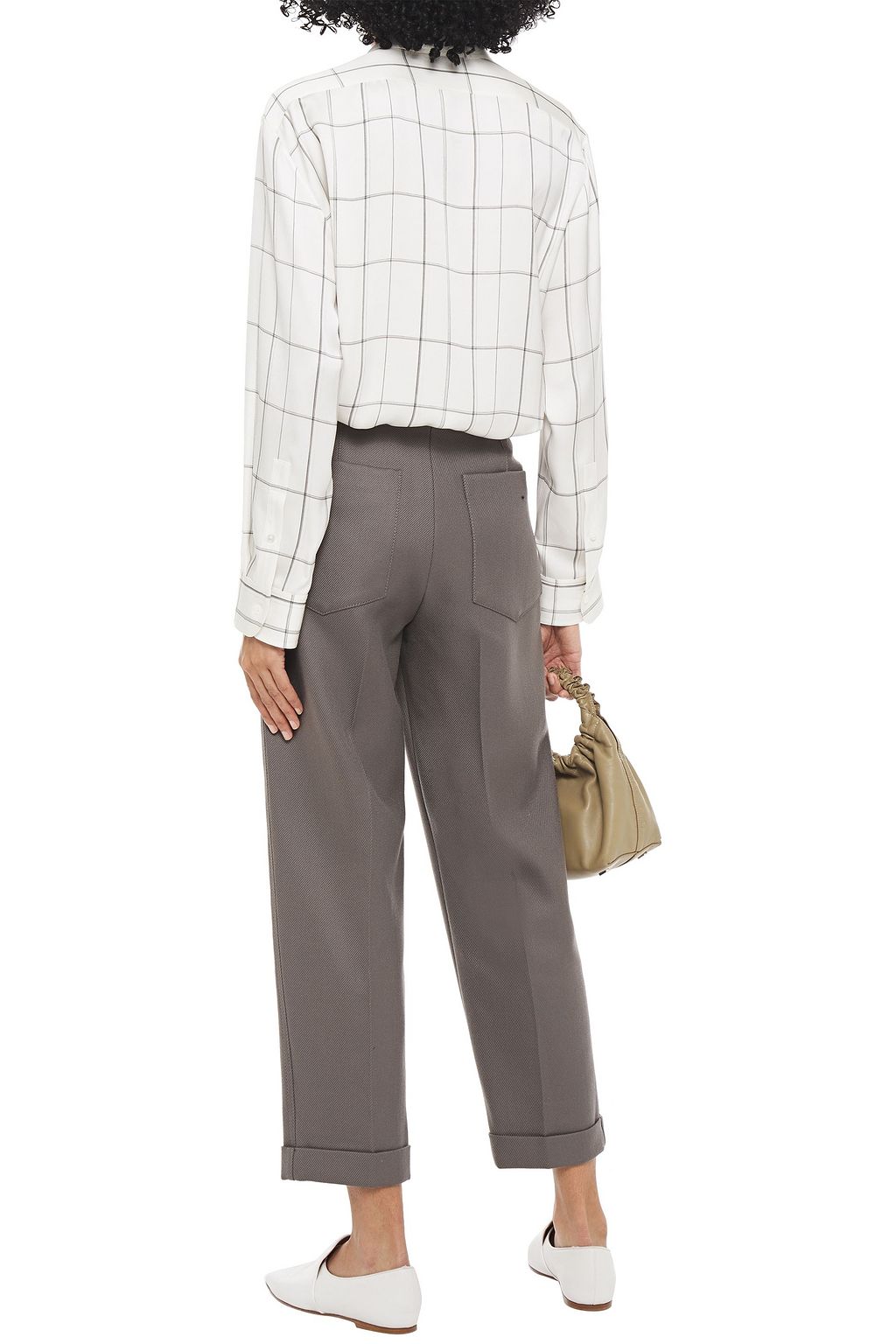 THE ROW Big Sisea checked silk-satin shirt