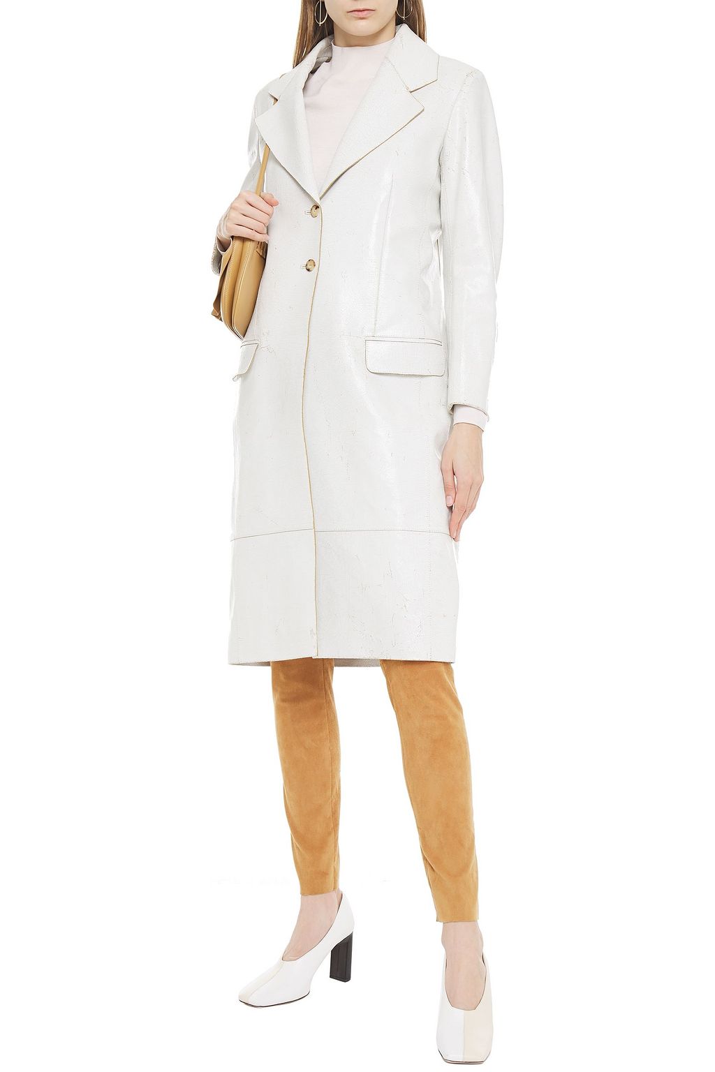 THE ROW Rami cracked patent-leather coat