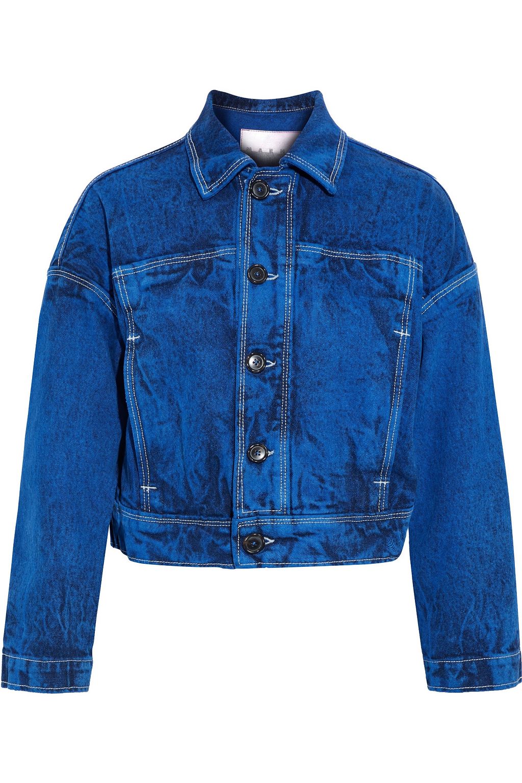 cropped acid wash denim jacket
