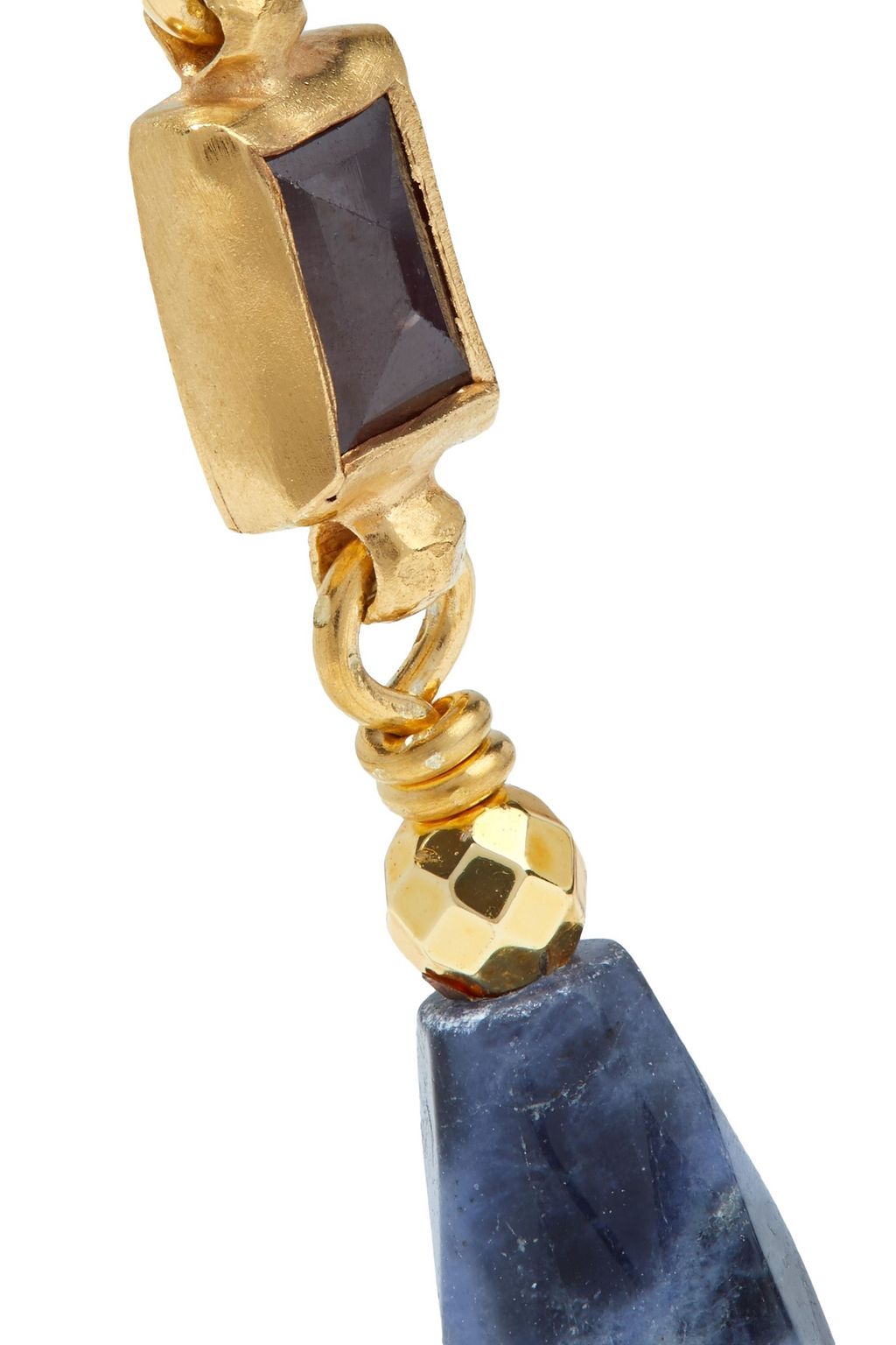 CHAN LUU 18-karat gold-plated sterling silver pyrite earrings