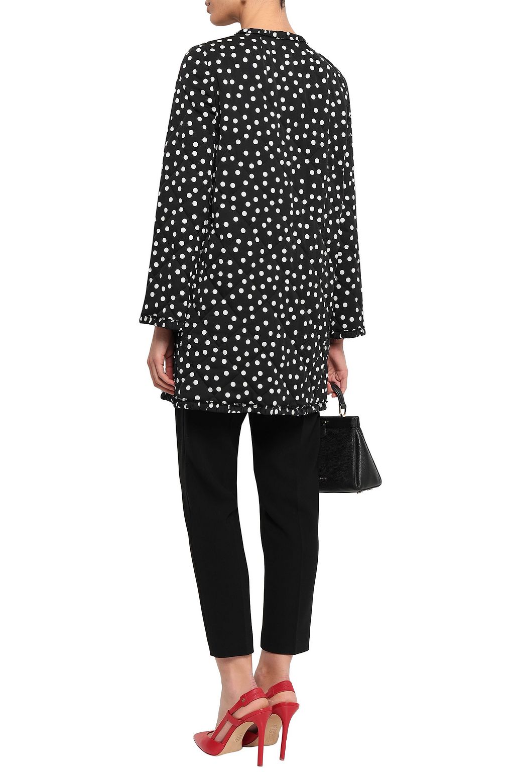 DOLCE&GABBANA Quilted polka-dot silk-blend jacket