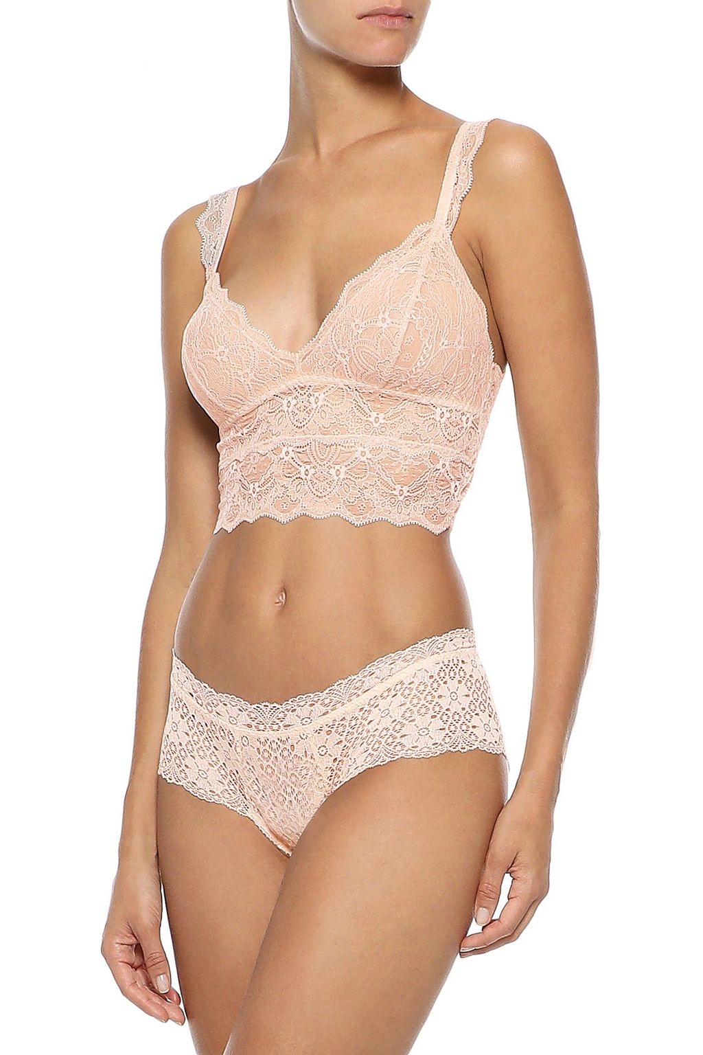 EBERJEY Emme Flirty satin-trimmed lace bralette