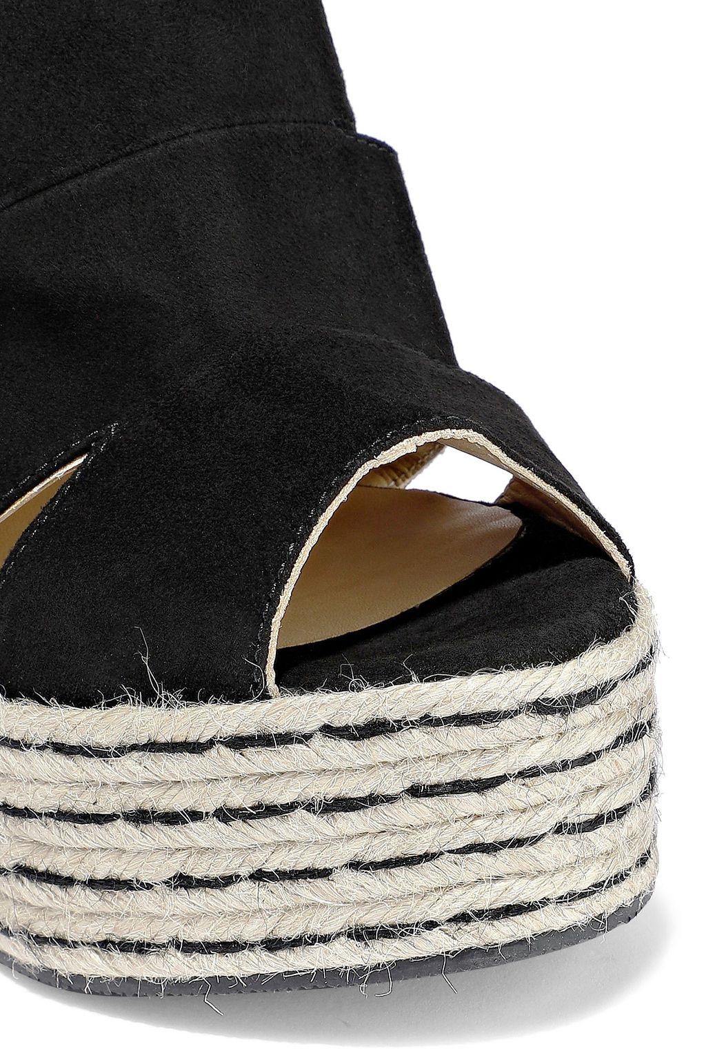 CASTAÑER Jazmin cutout suede platform espadrille sandals