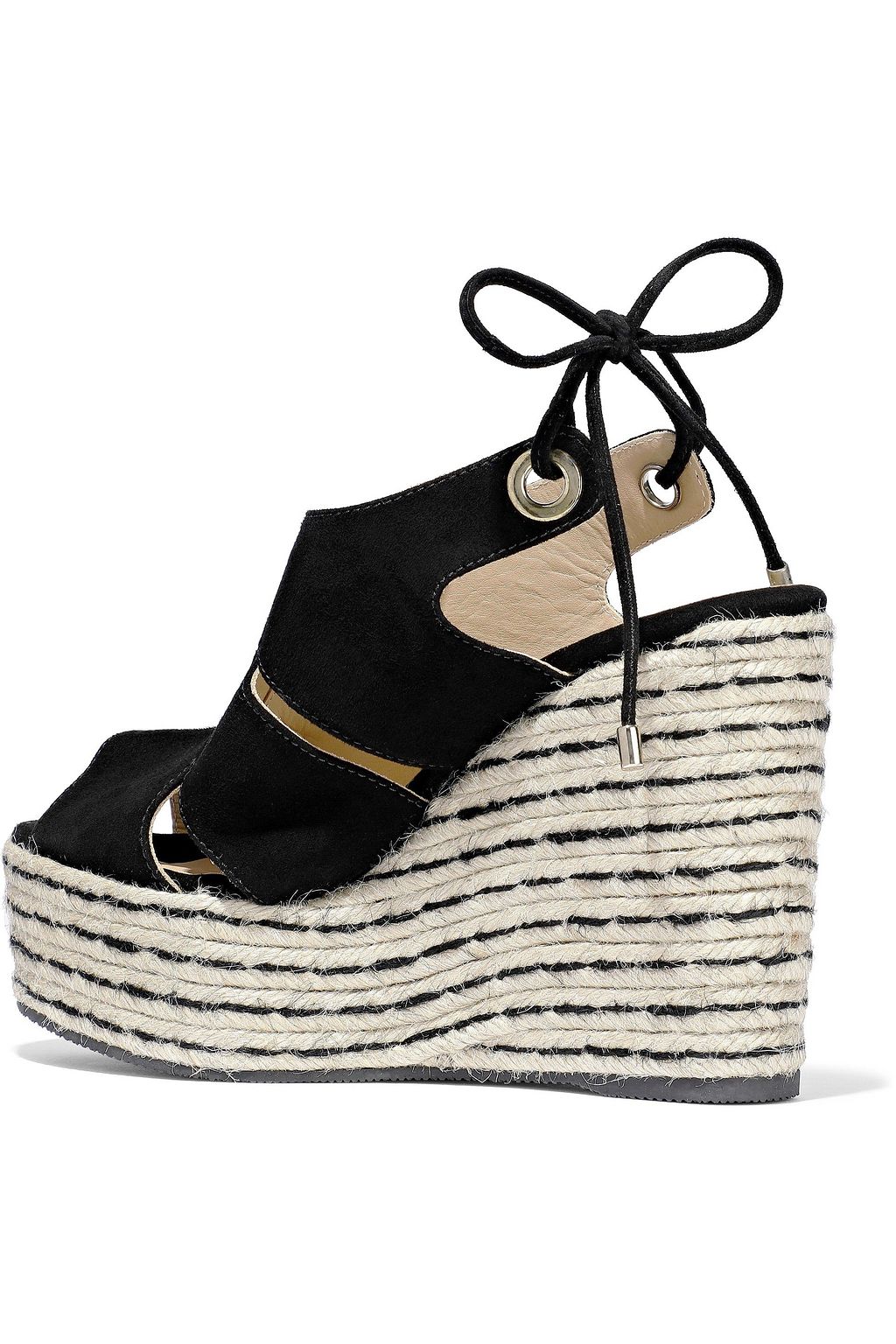 CASTAÑER Jazmin cutout suede platform espadrille sandals