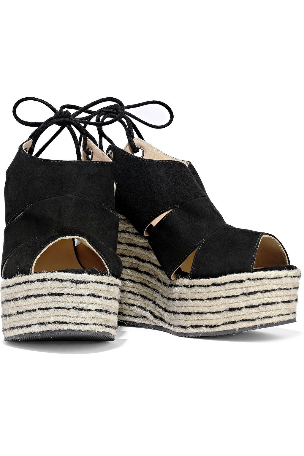 CASTAÑER Jazmin cutout suede platform espadrille sandals