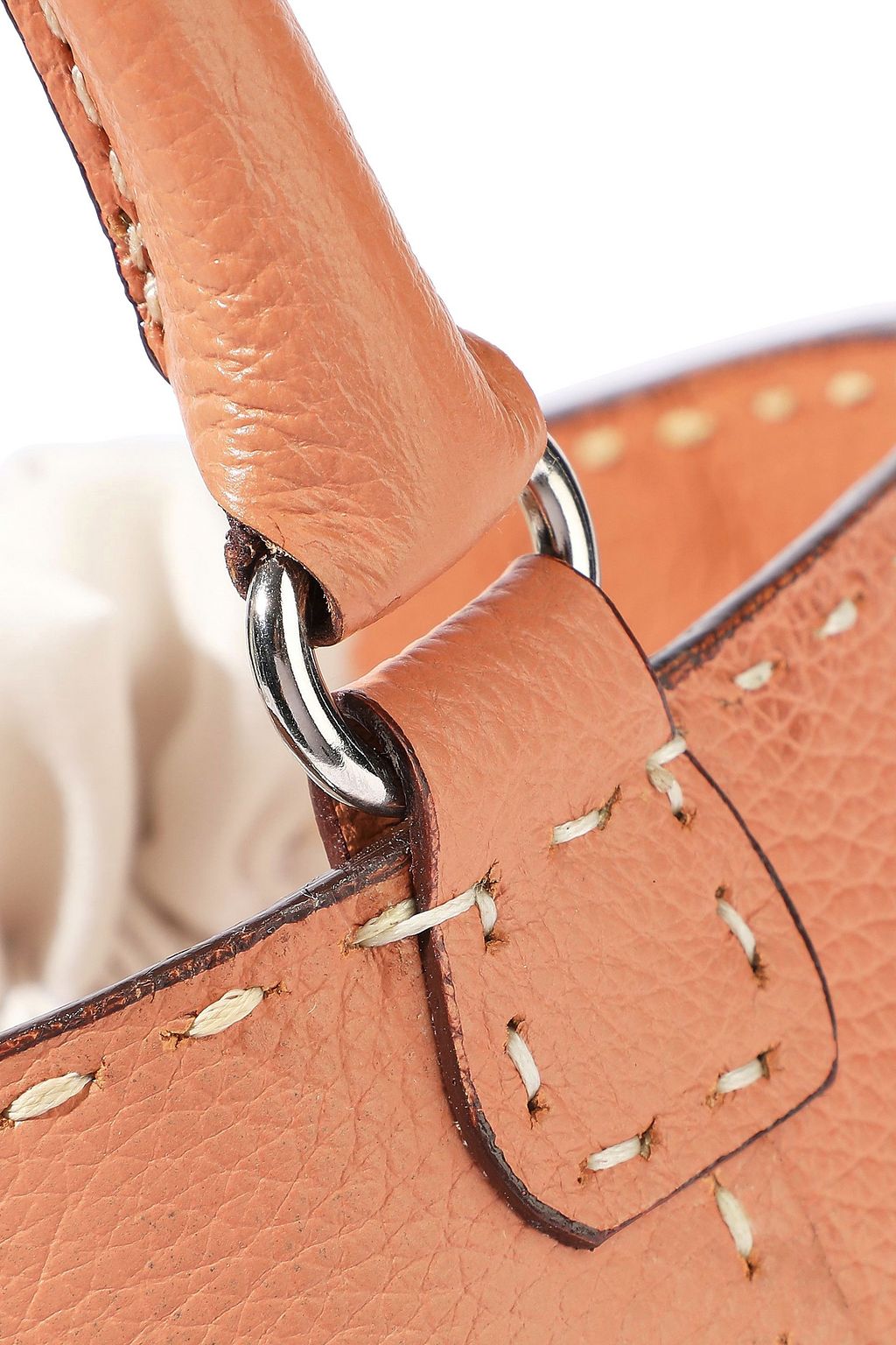 KAYU Lucie two-tone leather and wicker bucket bag