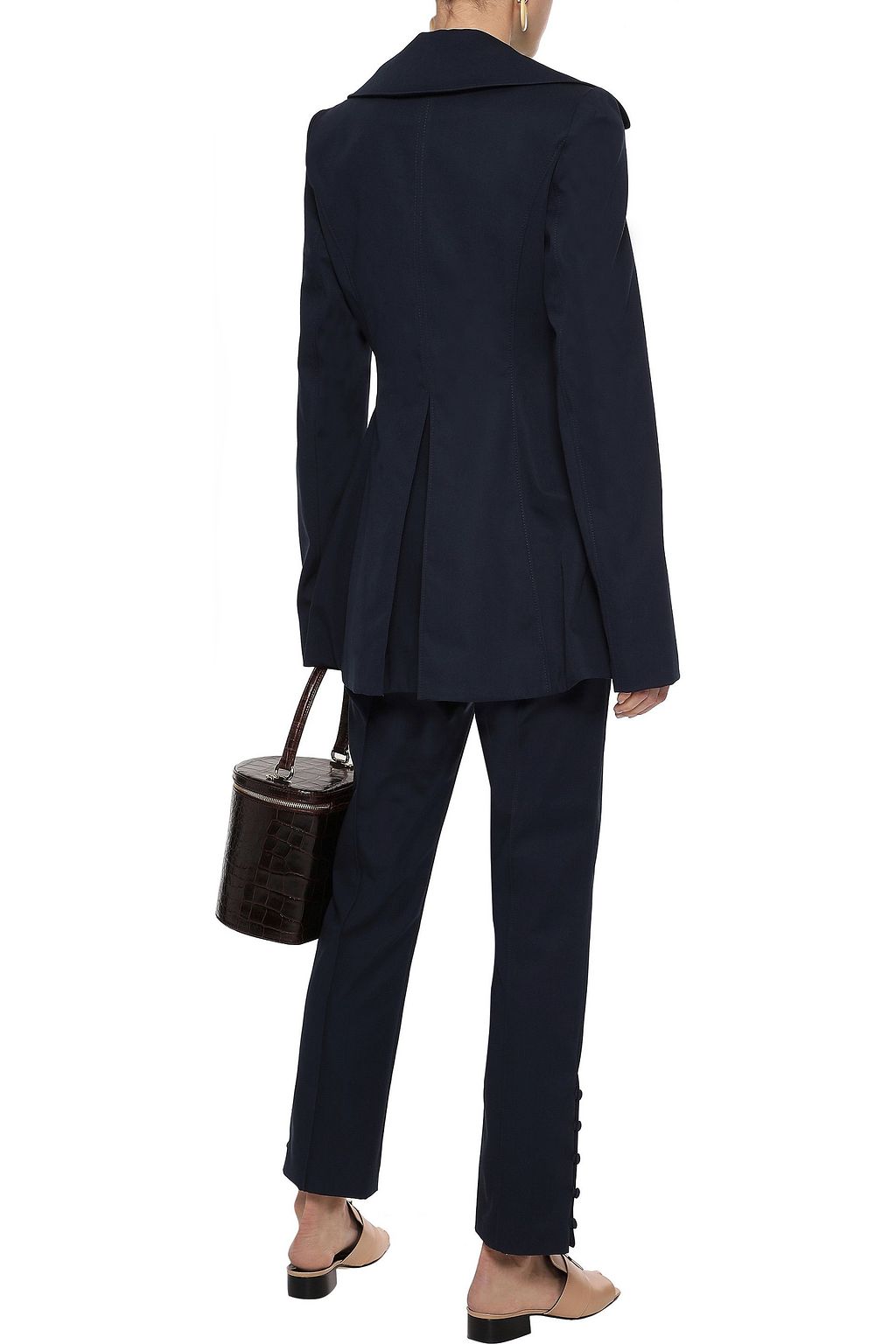 ROSIE ASSOULIN Oboe button-detailed cotton-blend twill slim-leg pants