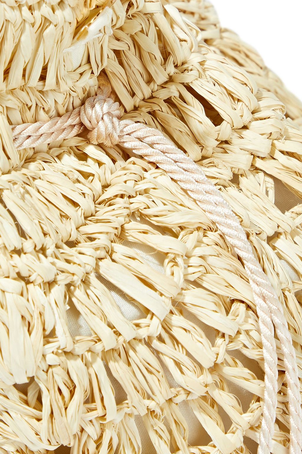 KAYU Bella tasseled woven straw bucket bag