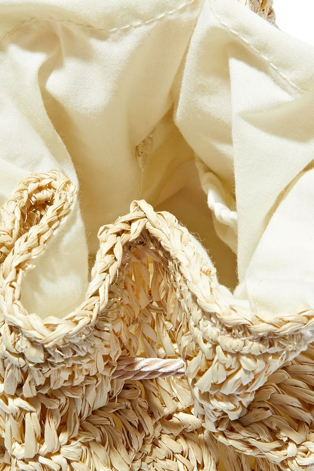 KAYU Bella tasseled woven straw bucket bag