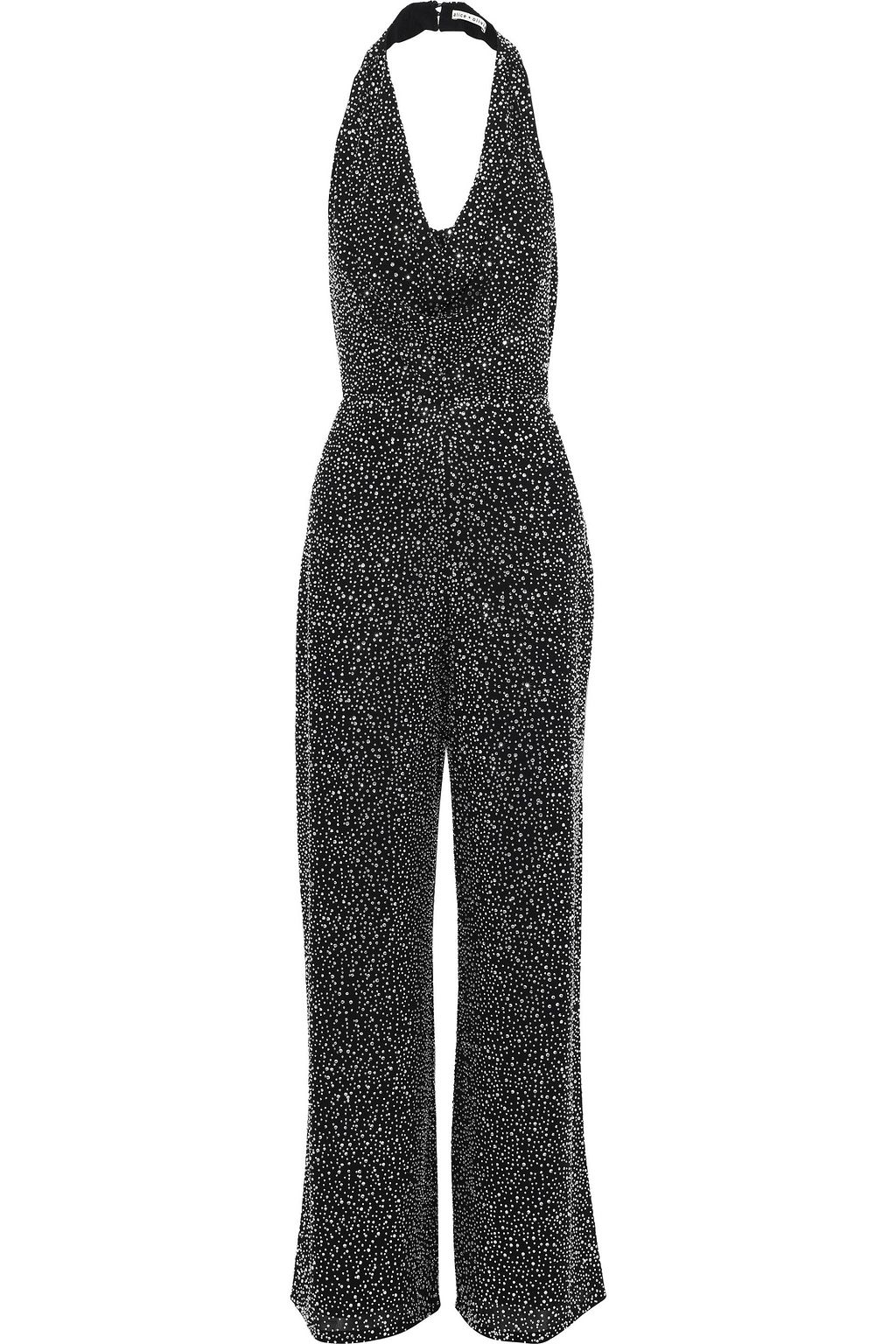 Salem crystal embellished crepe halterneck jumpsuit