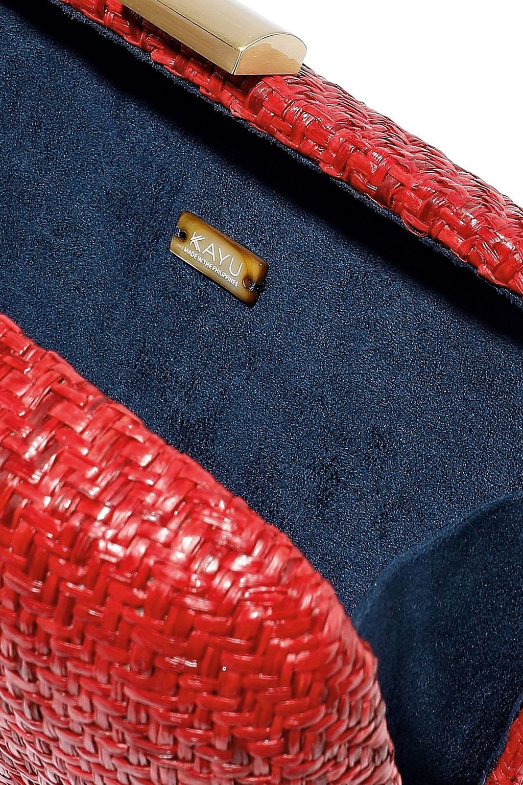 KAYU Charlotte tassel-embellished woven straw clutch