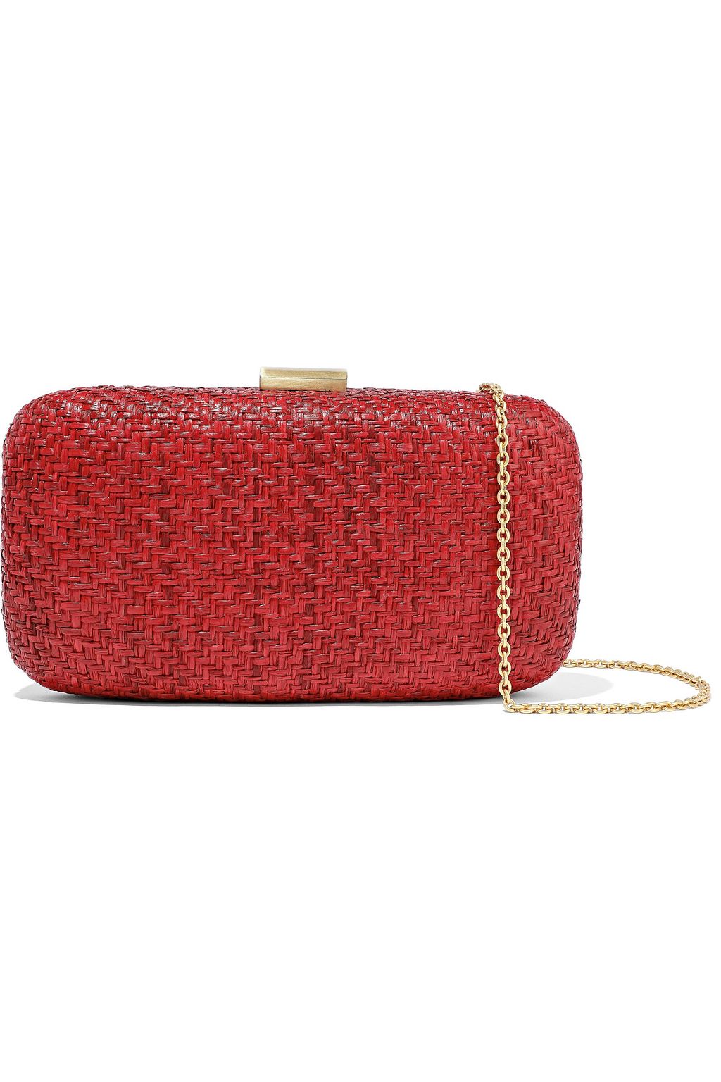 KAYU Charlotte tassel-embellished woven straw clutch