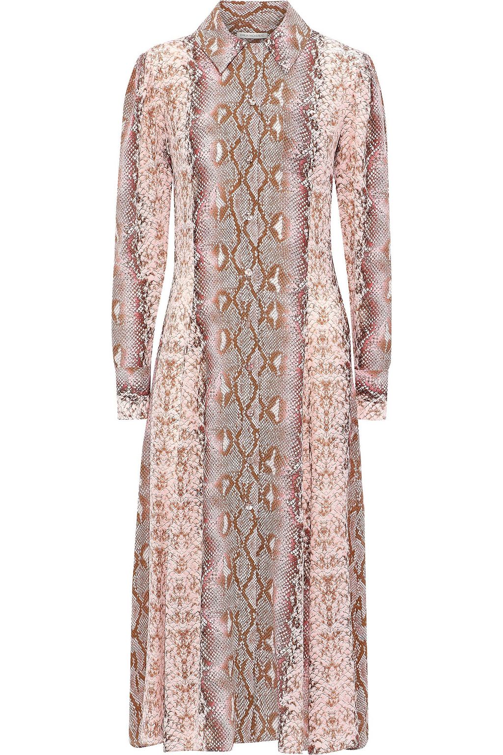 EMILIA WICKSTEAD Lucinda snake-print silk crepe de chine midi shirt ...