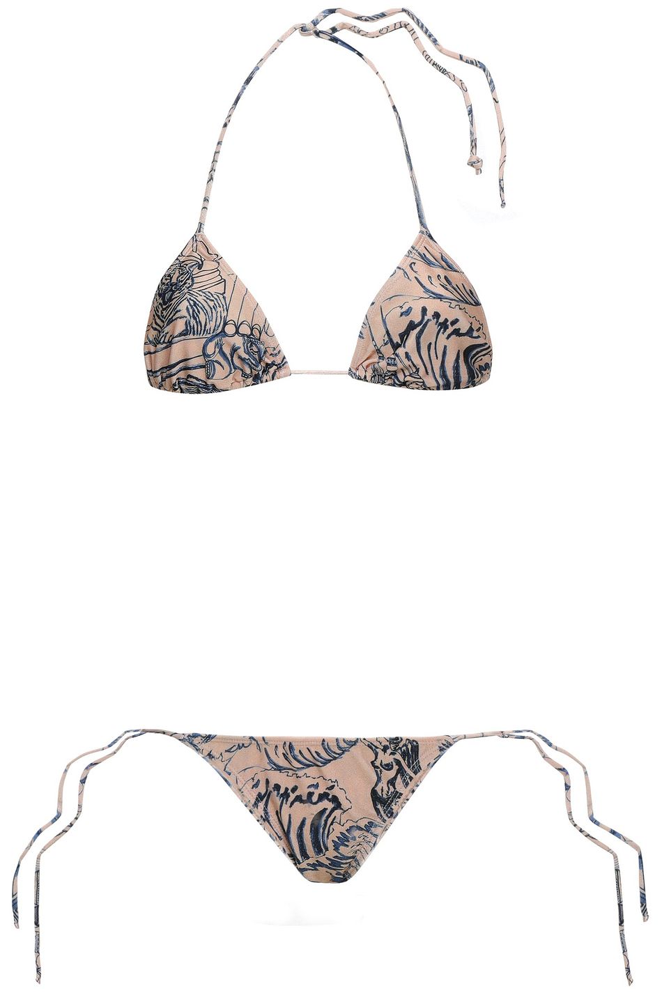 beige triangle bikini