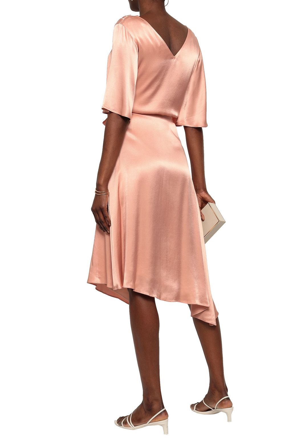 LES HÉROÏNES BY VANESSA COCCHIARO The Maya asymmetric satin wrap skirt