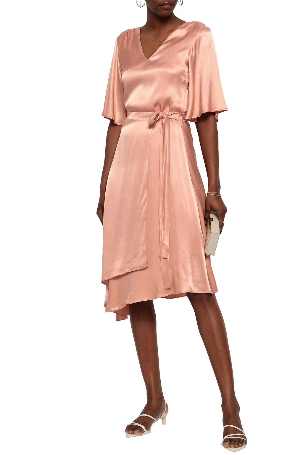 LES HÉROÏNES BY VANESSA COCCHIARO The Maya asymmetric satin wrap skirt