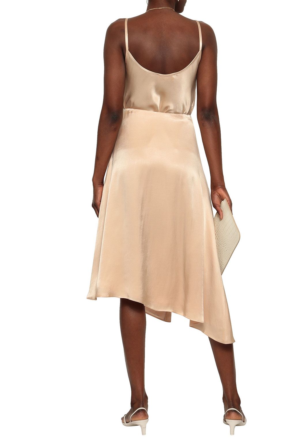 LES HÉROÏNES BY VANESSA COCCHIARO Crepe-satin midi wrap skirt
