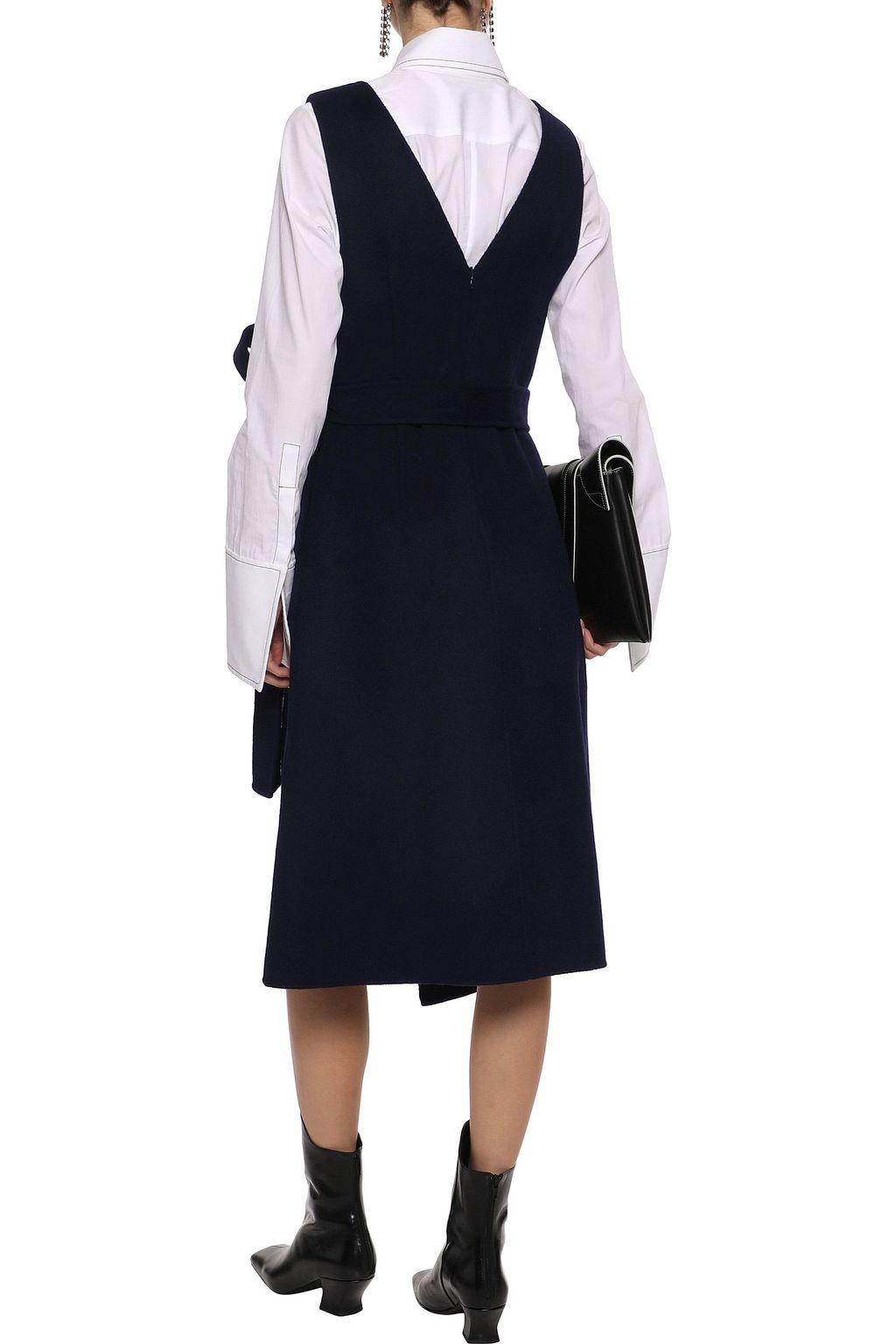 GOEN.J Wrap-effect wool and cashmere-blend felt midi dress