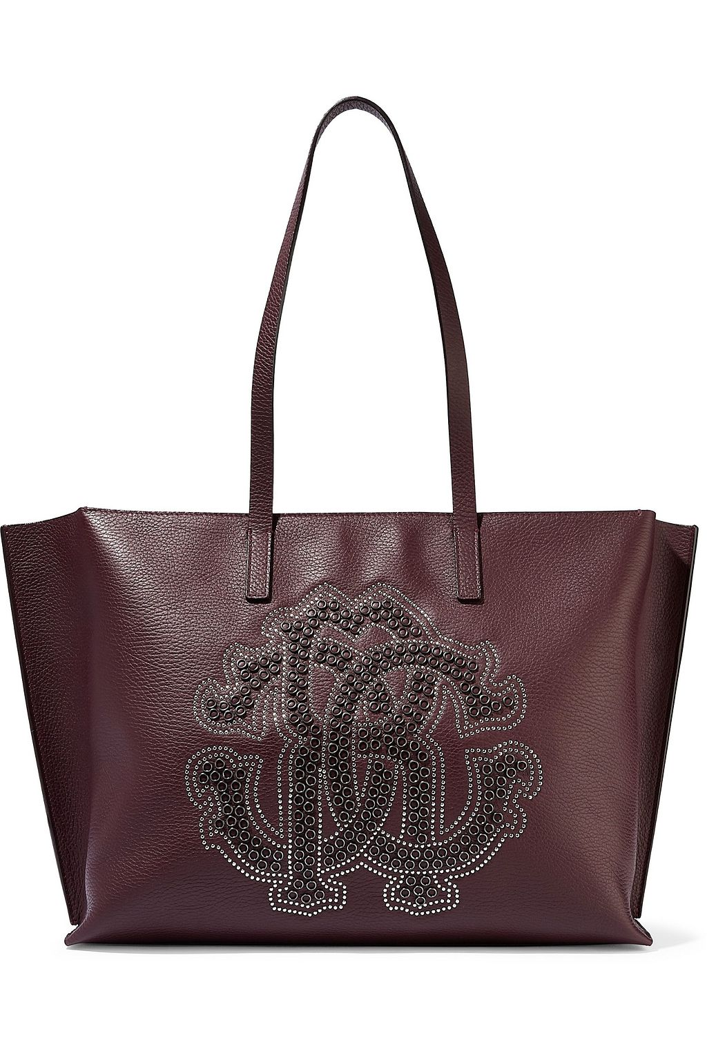 roberto cavalli pebble leather tote bag