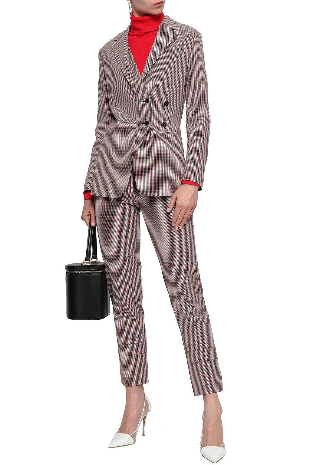CEDRIC CHARLIER Checked virgin wool-blend blazer