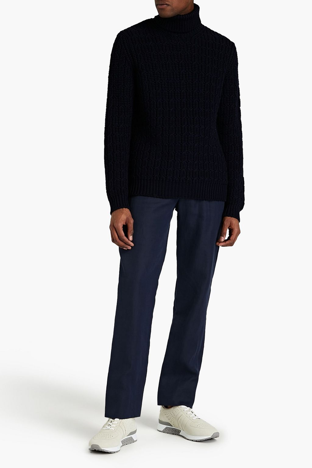 TOD'S Cable-knit merino wool turtleneck sweater