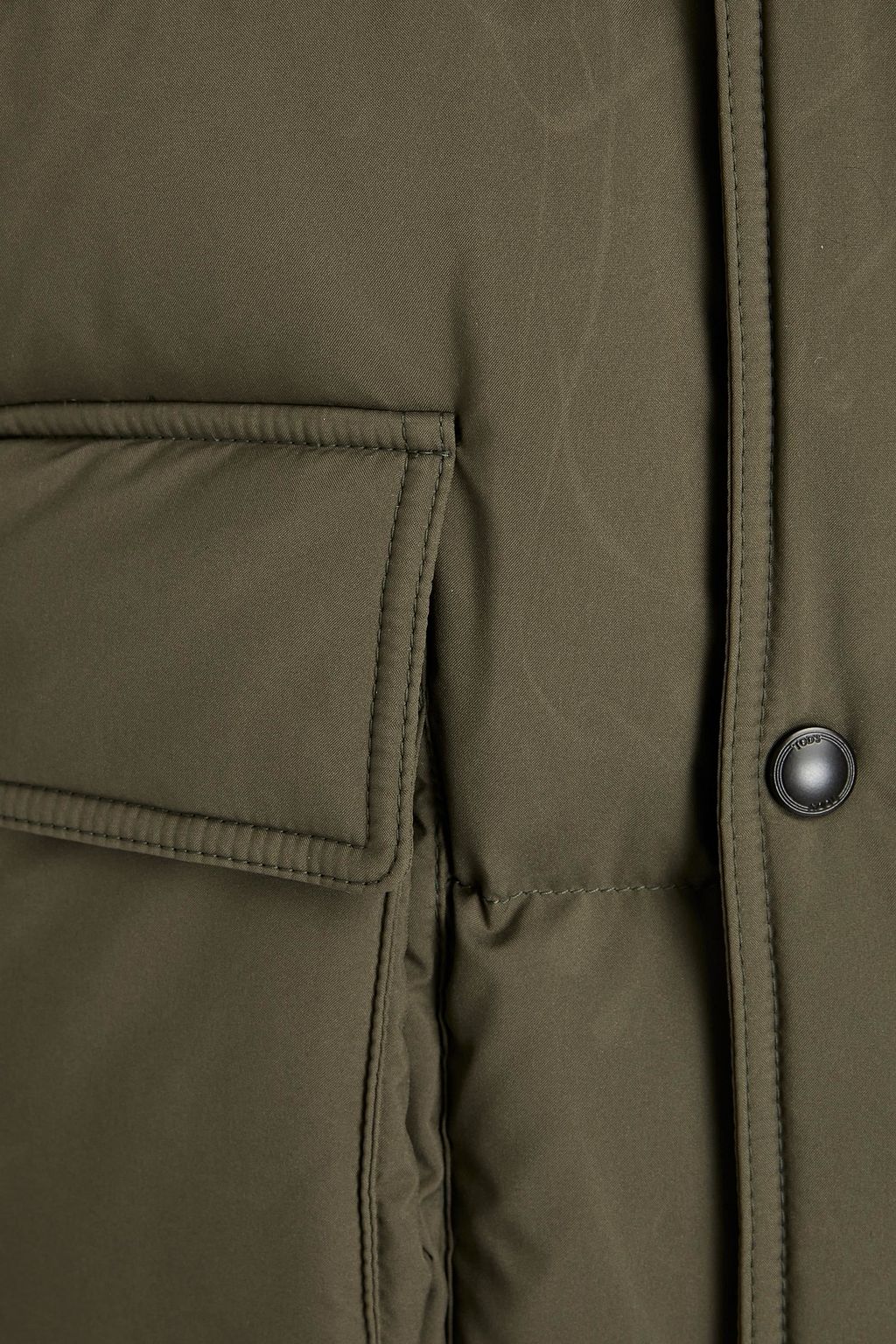 TOD'S Coated quilted shell hooded jacket