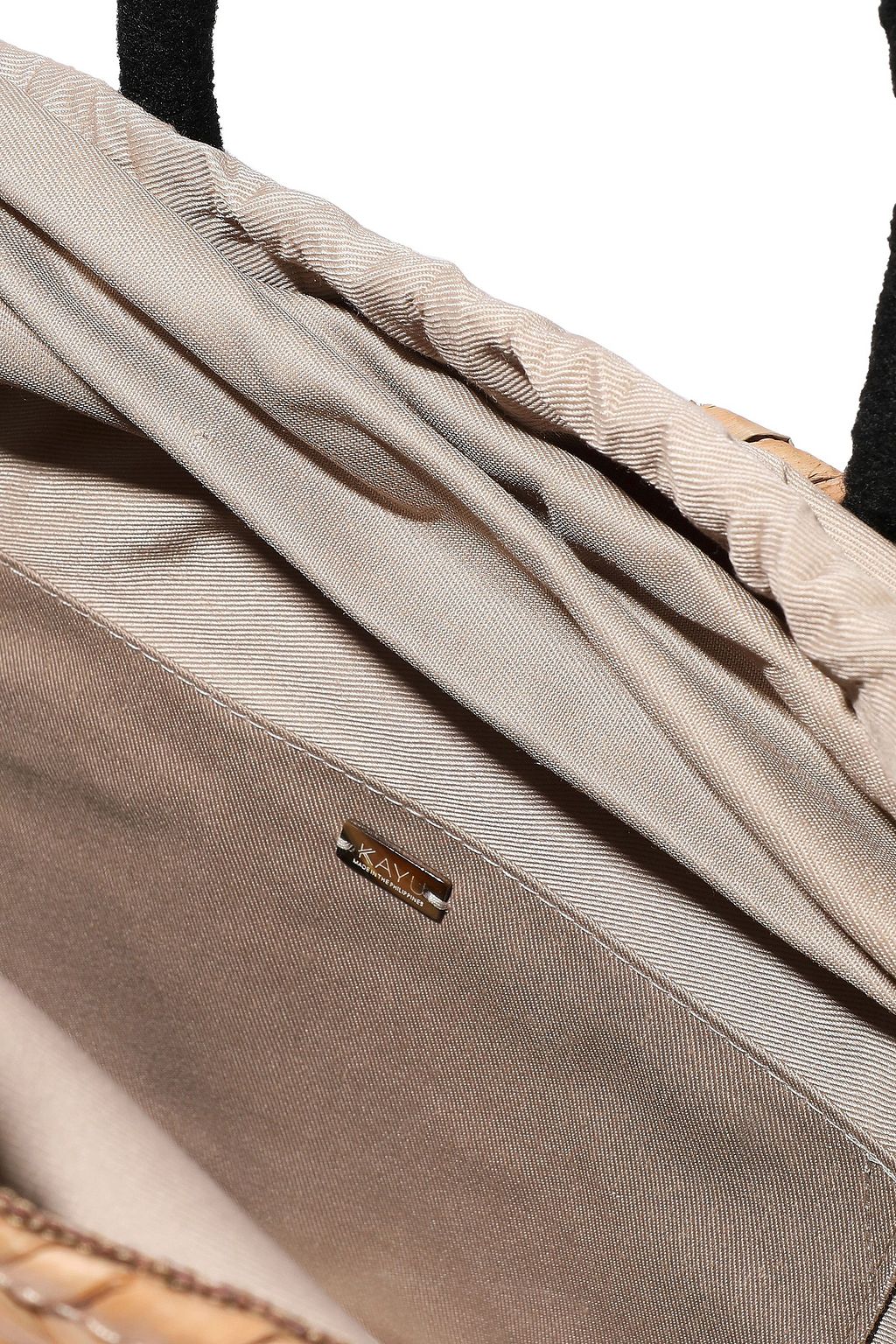 KAYU Taylor embroidered woven straw tote