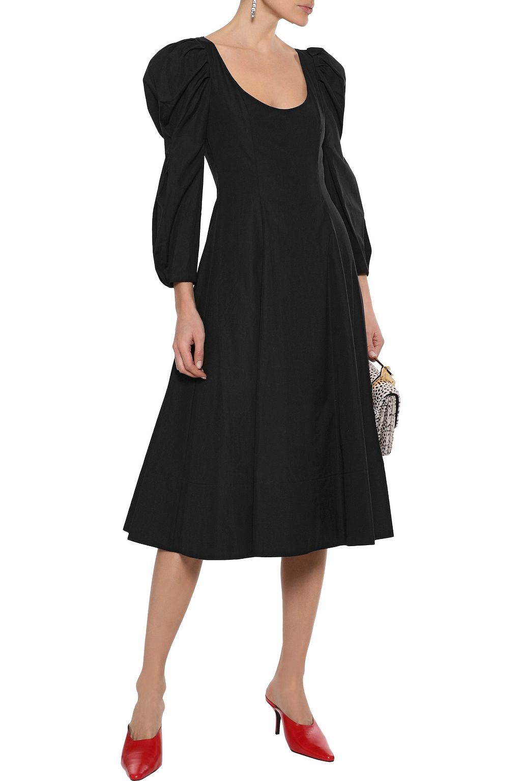 KHAITE Edwina flared cotton-poplin dress