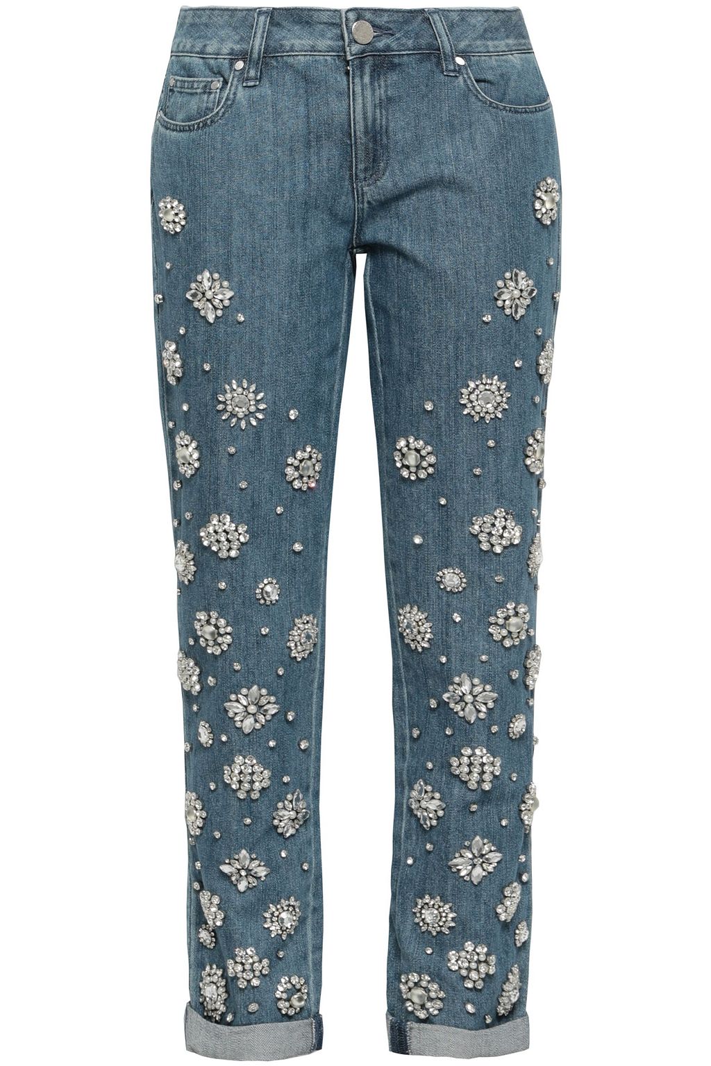 mid rise tapered jeans