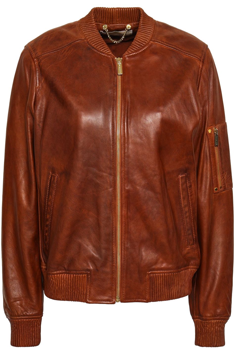 michael kors leather bomber jacket