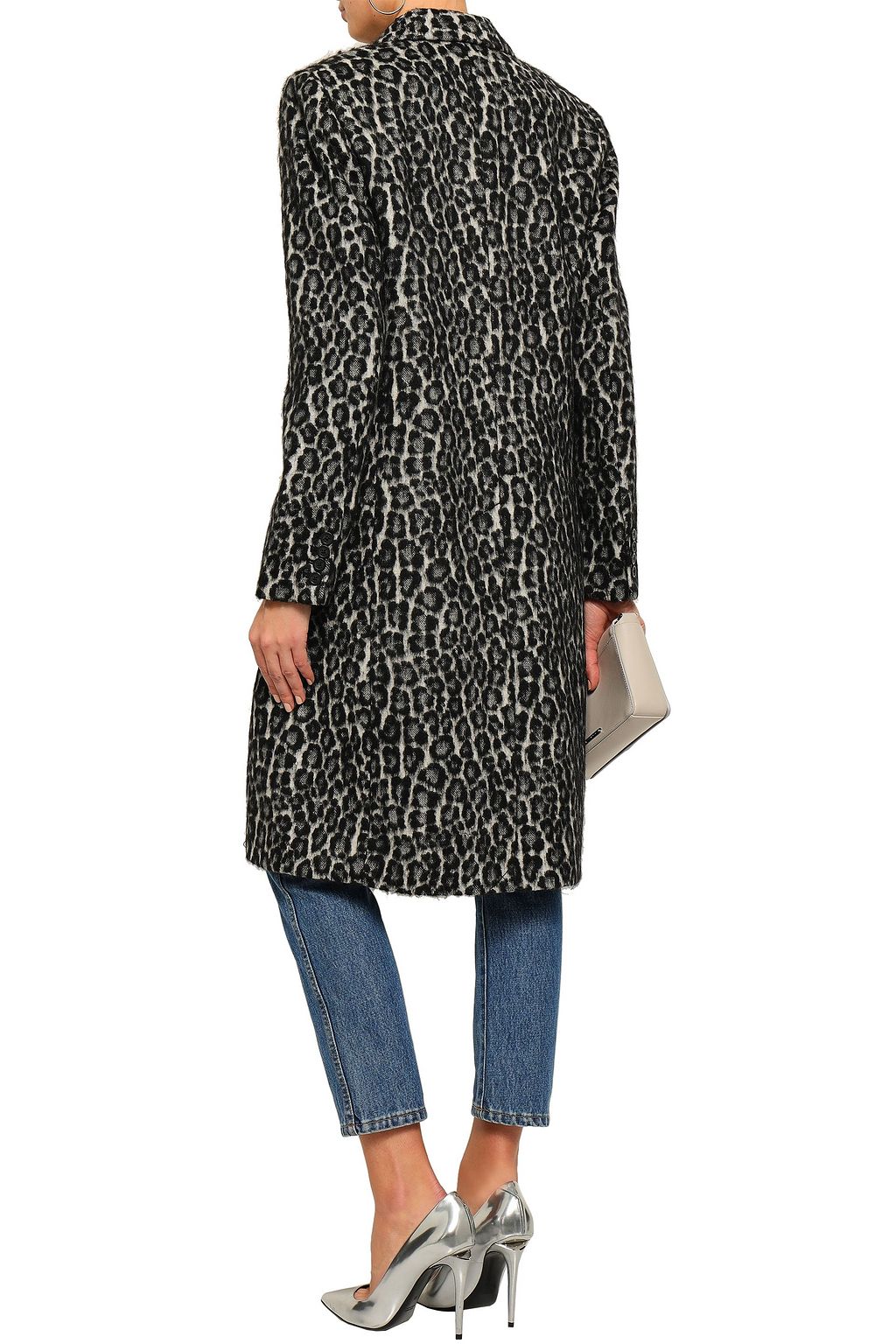 MICHAEL MICHAEL KORS Double-breasted brushed leopard-print felt coat