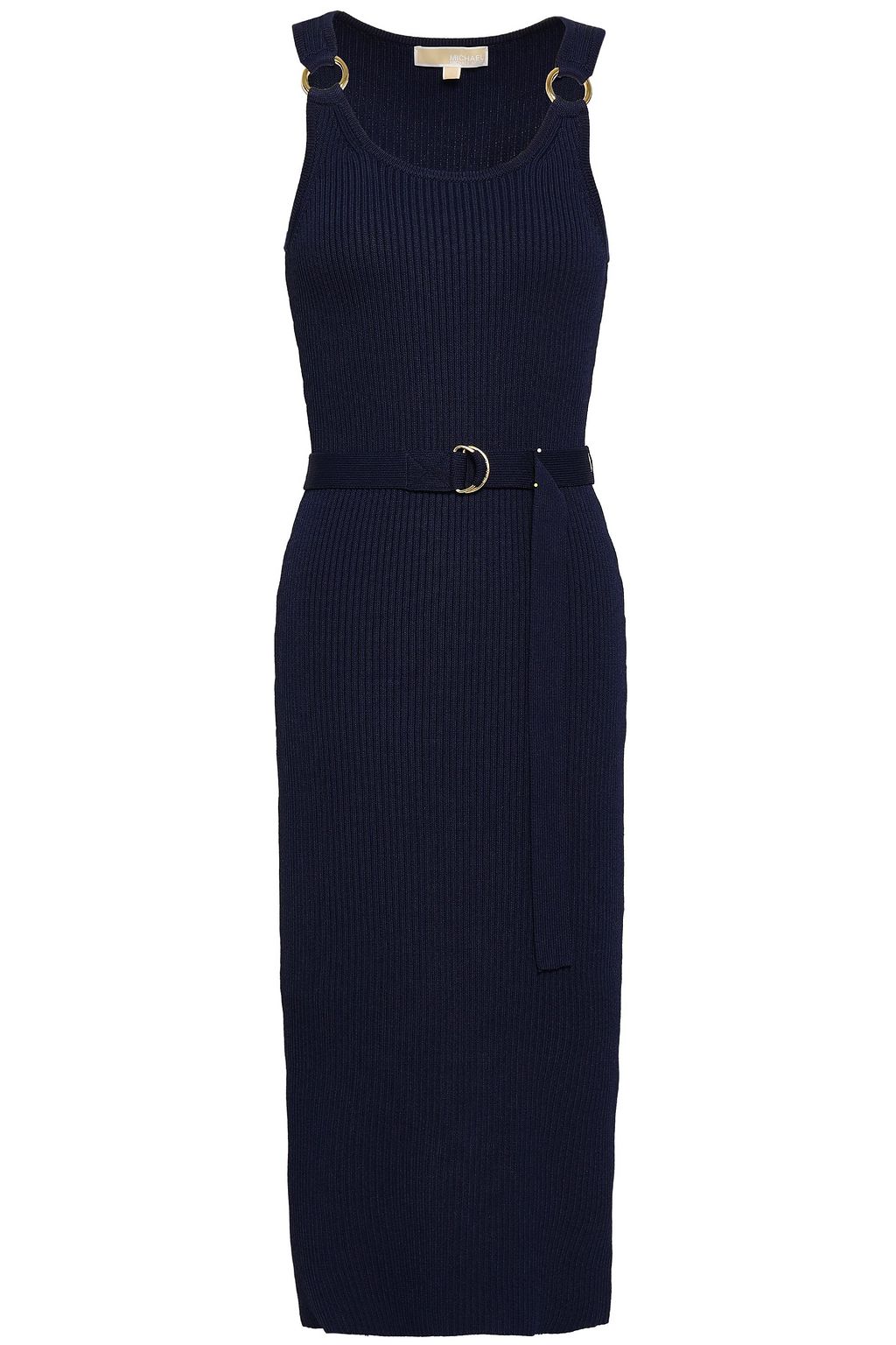 michael kors belted ribbed knit dress
