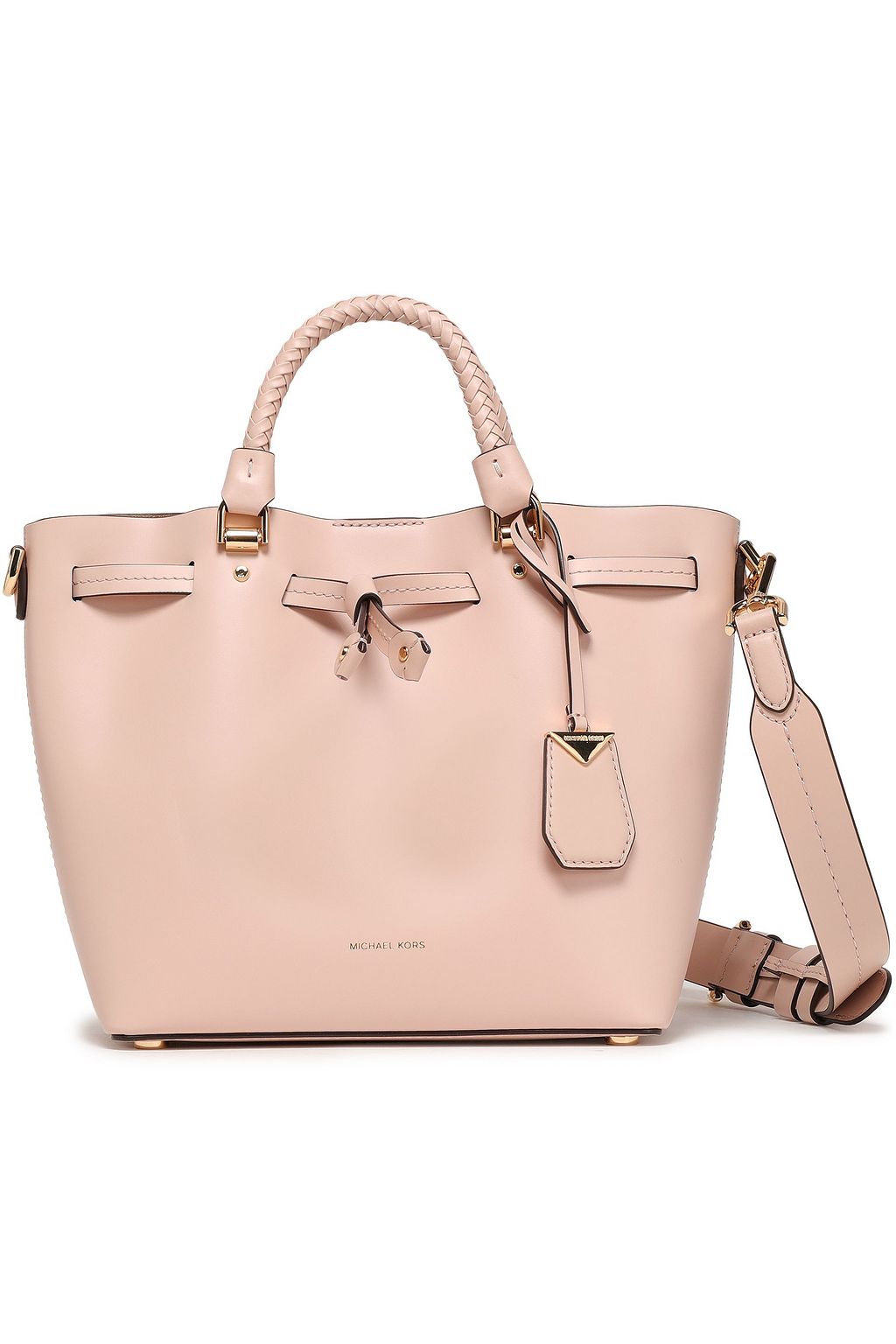 michael kors leather bucket bag