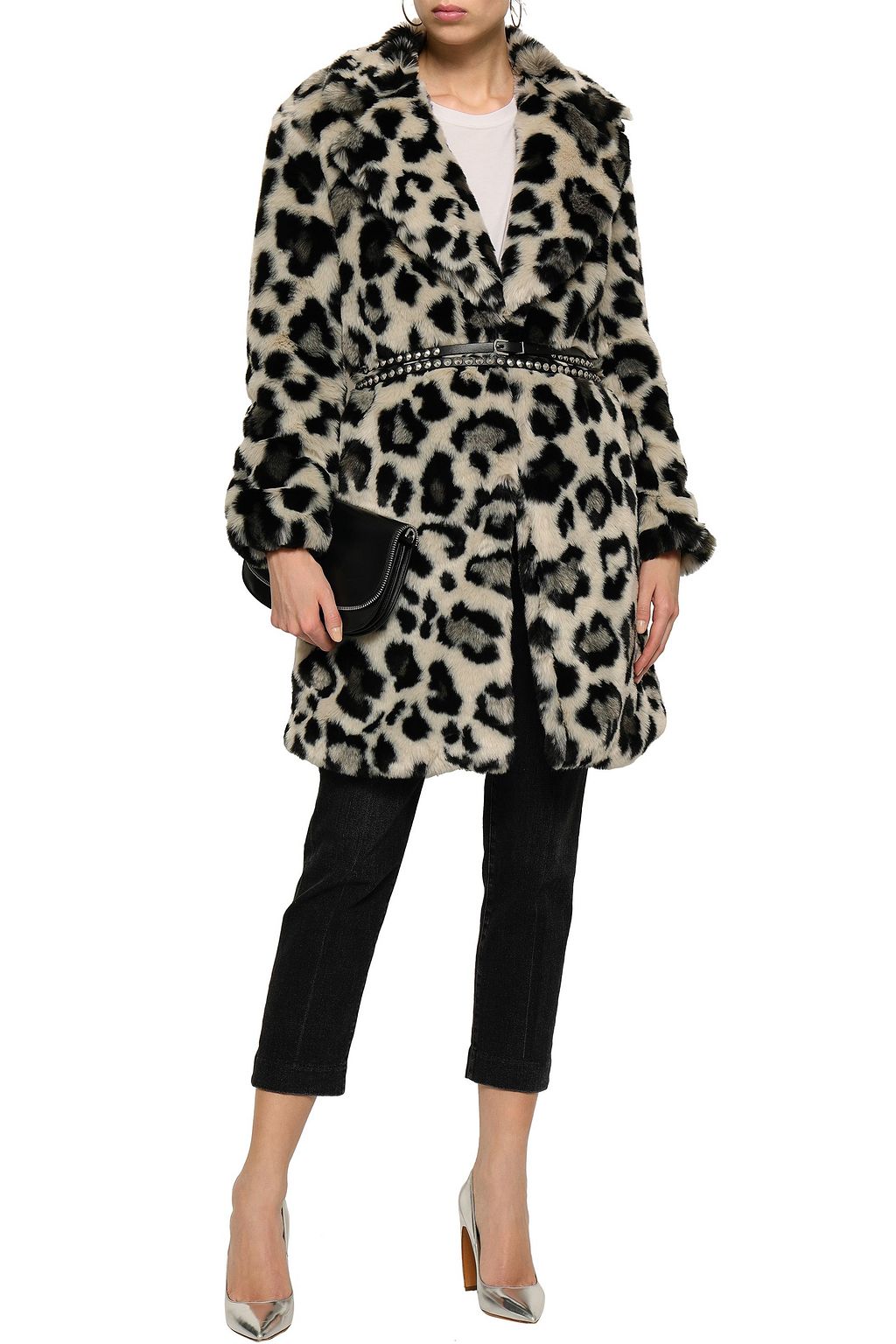michael kors leopard faux fur coat