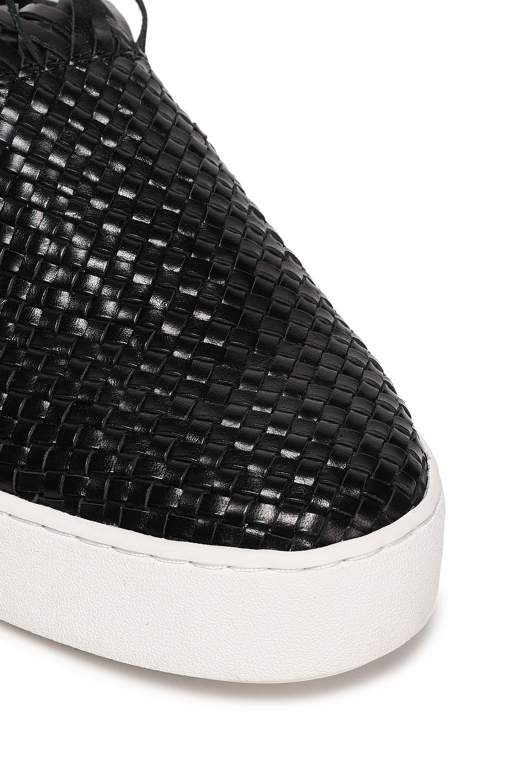 MICHAEL KORS COLLECTION Frayed woven leather slip-on sneakers