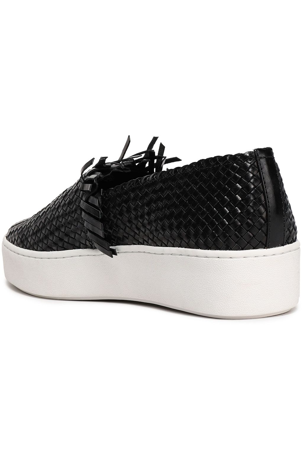MICHAEL KORS COLLECTION Frayed woven leather slip-on sneakers