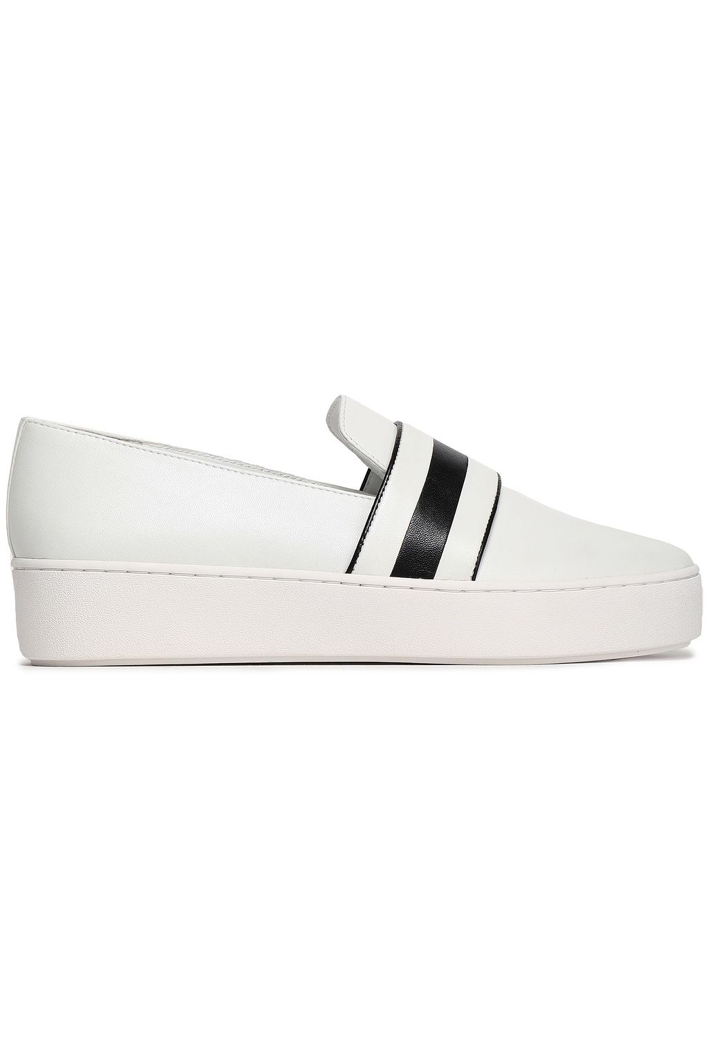 michael kors white leather slip on sneakers