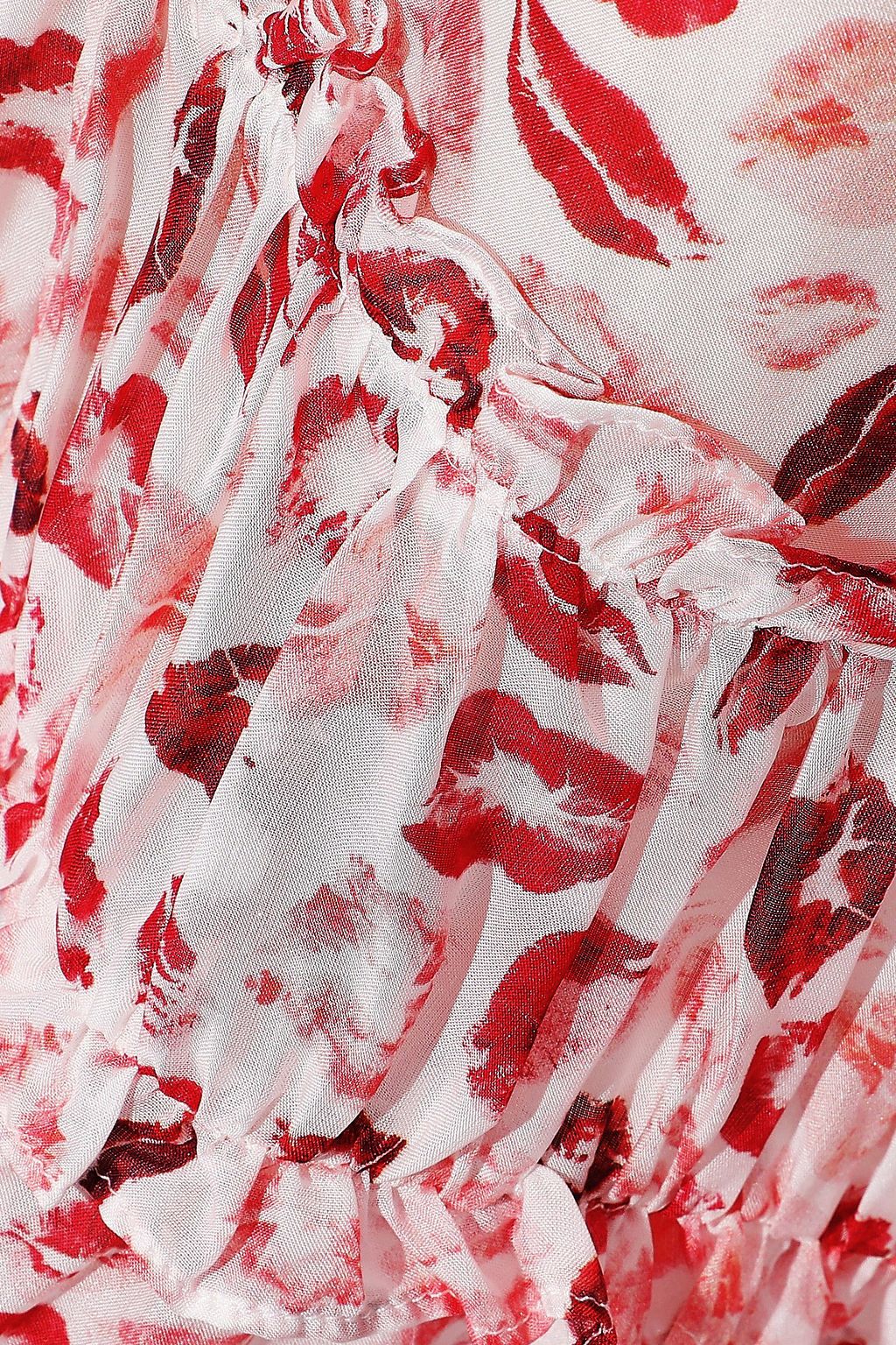 RACHEL ZOE Yvonne ruffle-trimmed printed silk-chiffon maxi dress