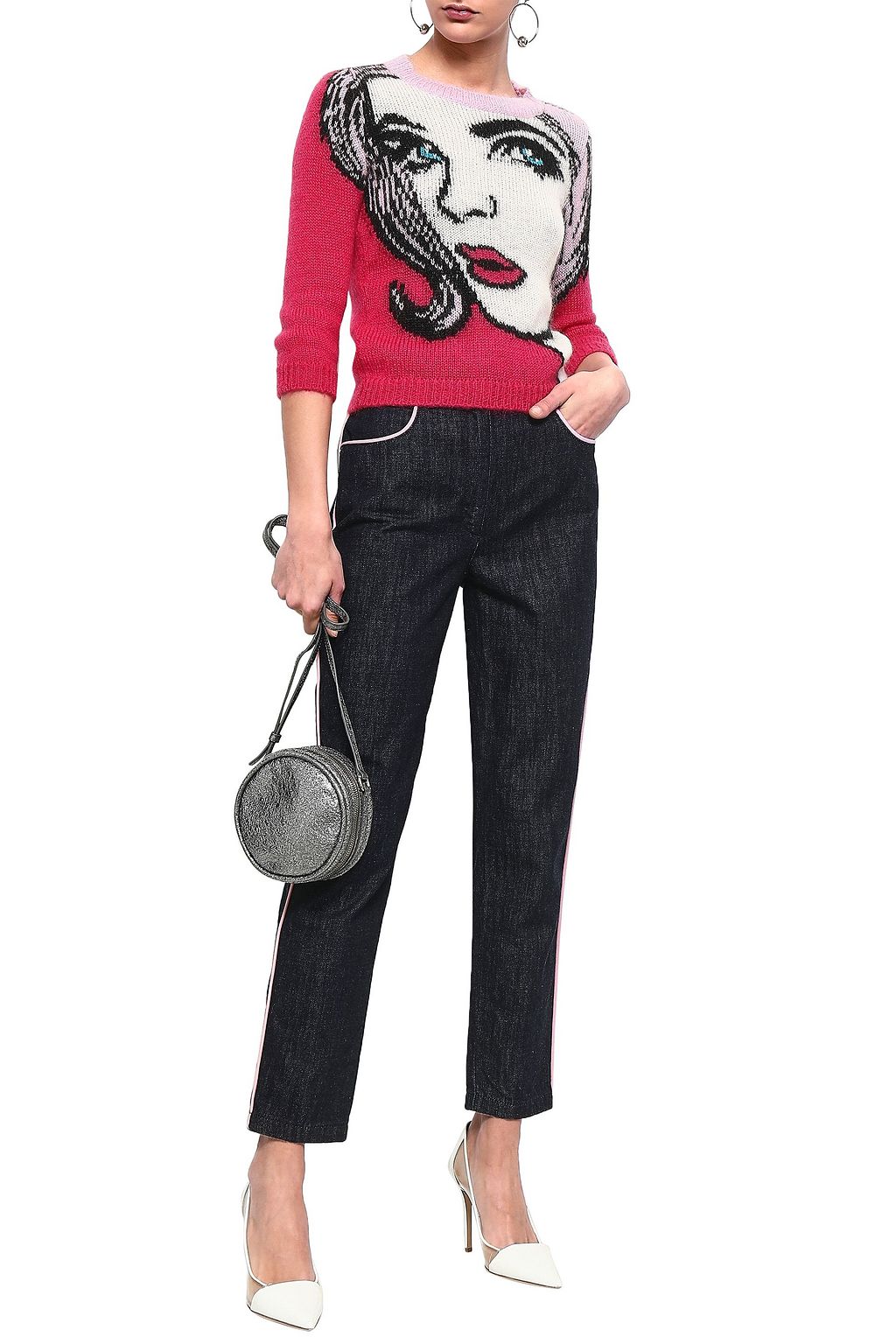 MOSCHINO High-rise slim-leg jeans