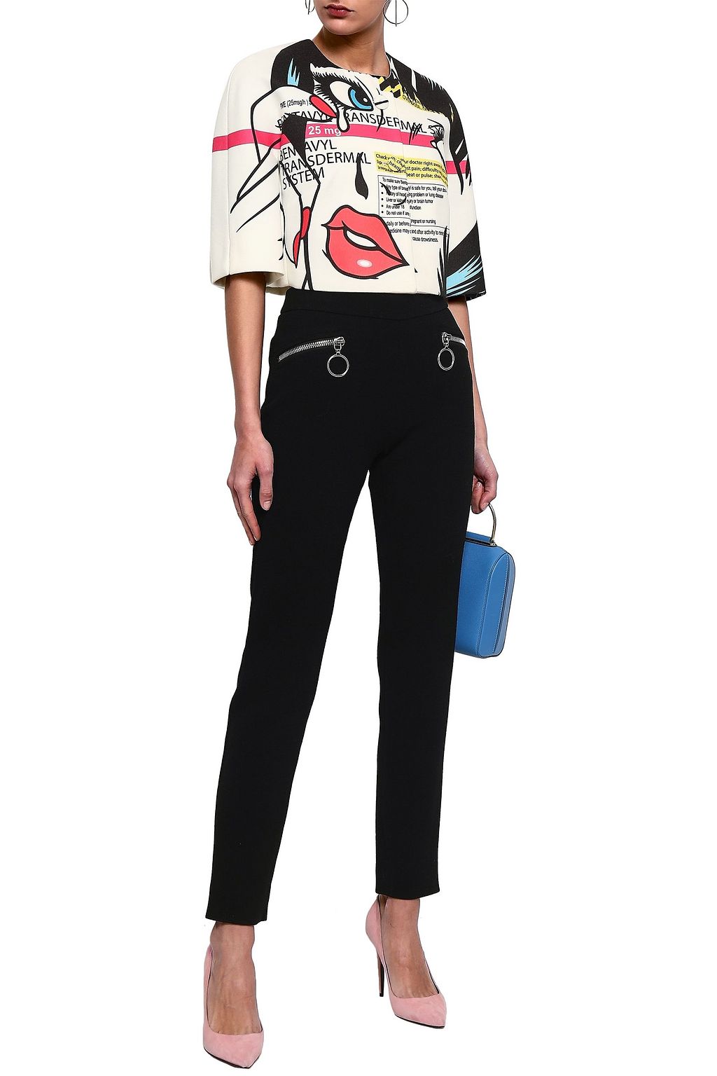 MOSCHINO Wool-blend slim-leg pants