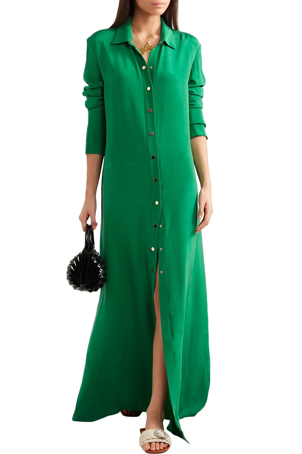 OLIVIA VON HALLE Hero silk-marocain maxi dress