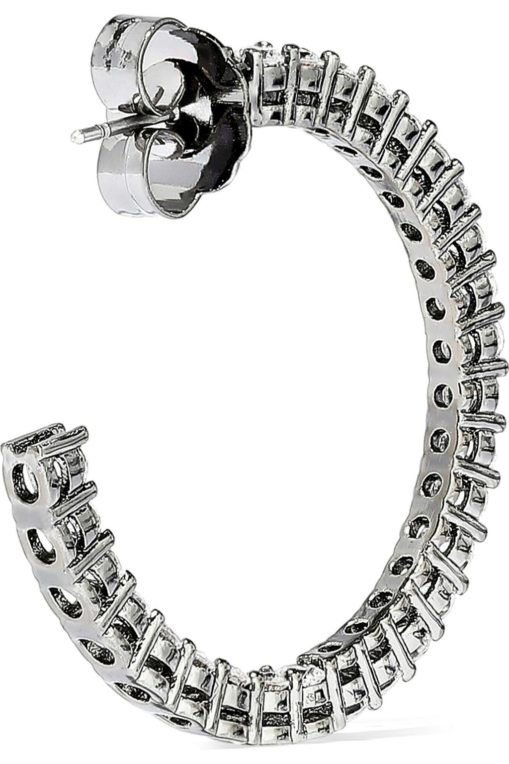 CZ BY KENNETH JAY LANE 14-karat gold-plated crystal hoop earrings