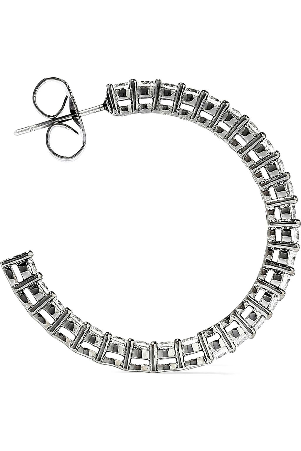 CZ BY KENNETH JAY LANE 14-karat gold-plated crystal hoop earrings