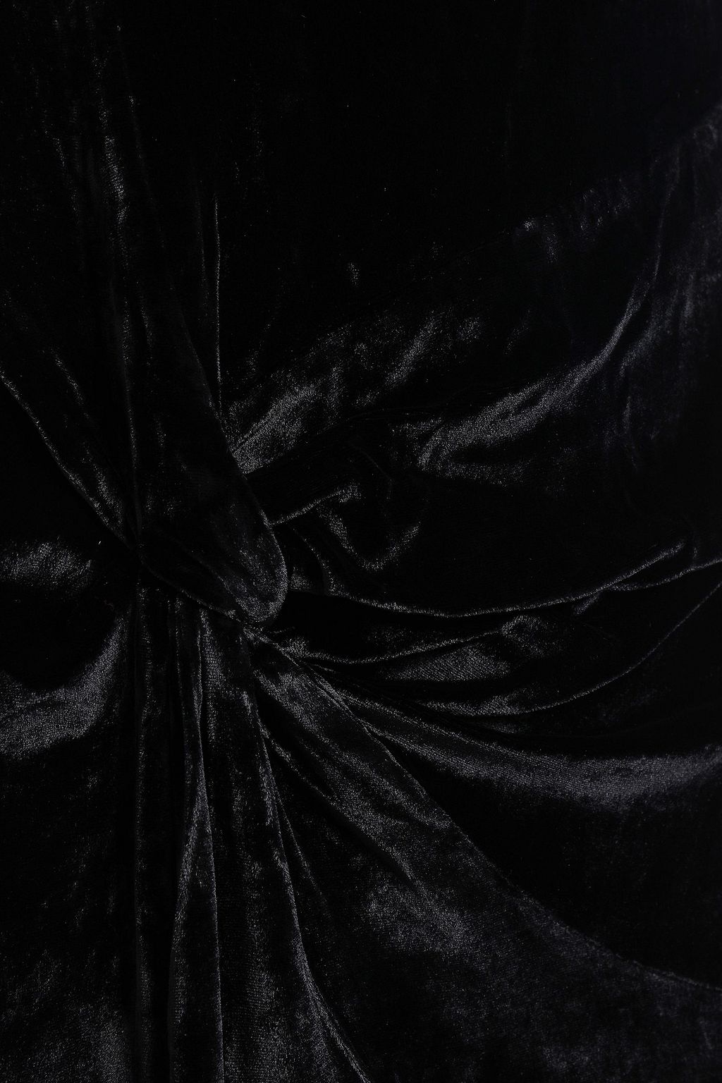 CINQ À SEPT Liza one-shoulder twist-front velvet gown
