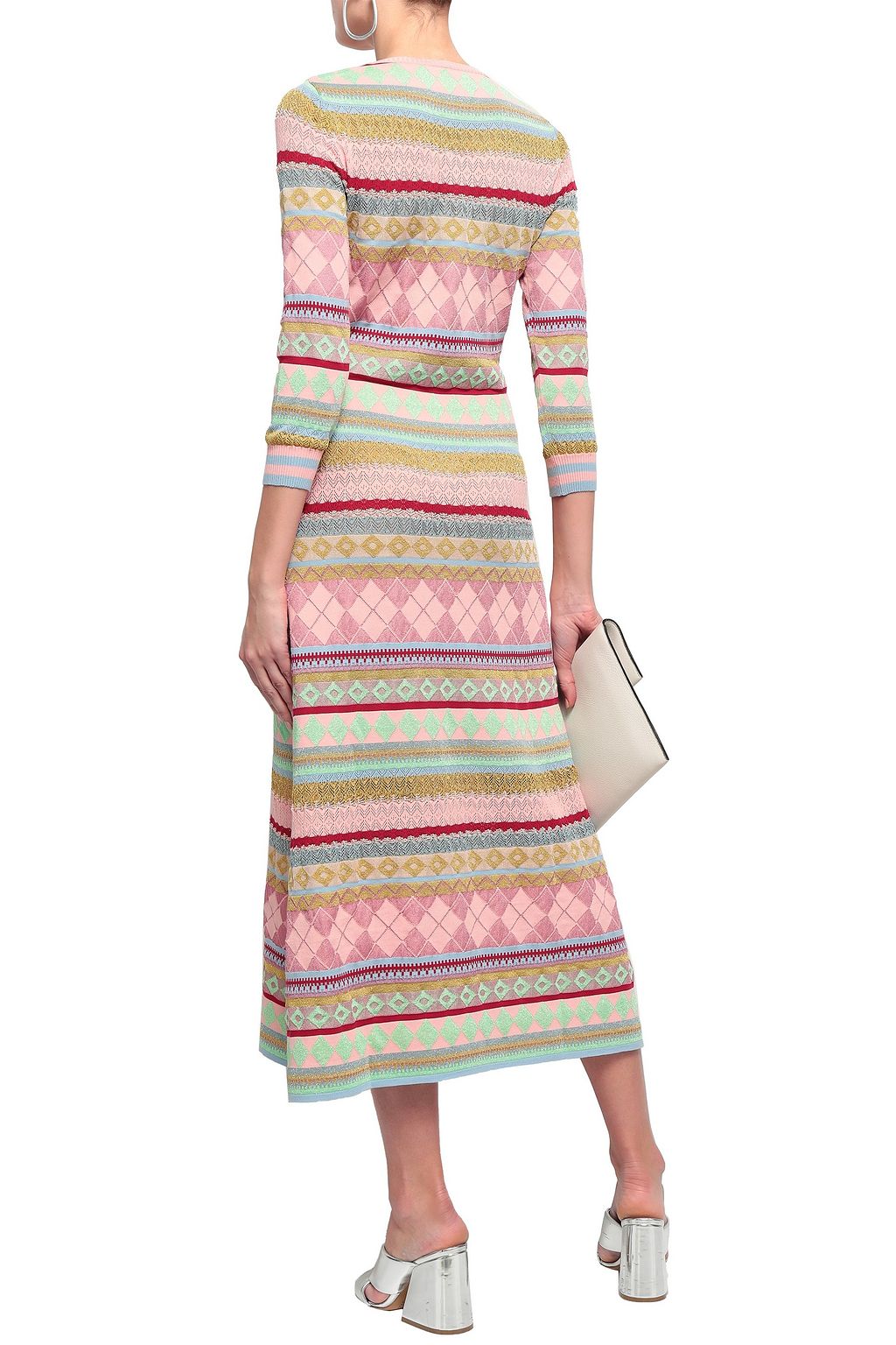 BOUTIQUE MOSCHINO Metallic jacquard-knit midi dress