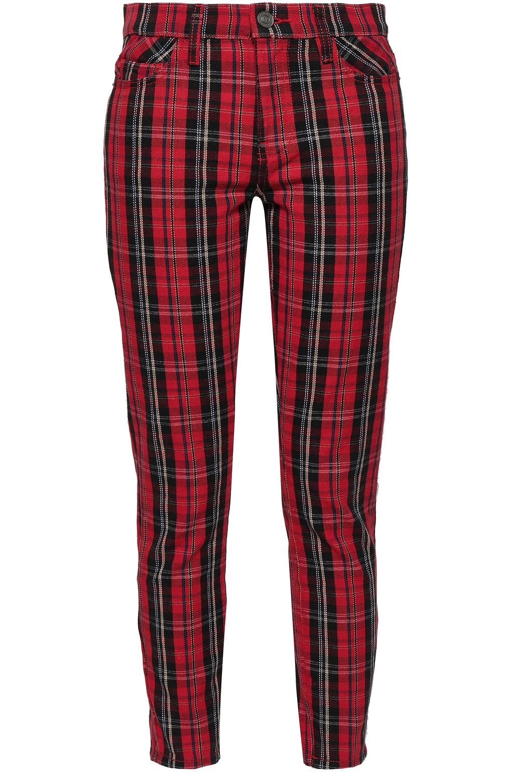 checked skinny pants