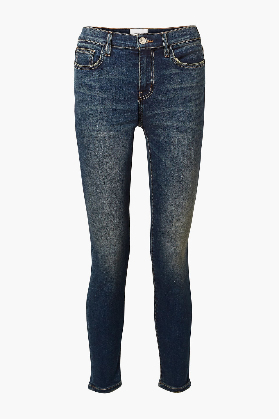 Current/Elliott The Stiletto cropped distressed mid-rise skinny jeans