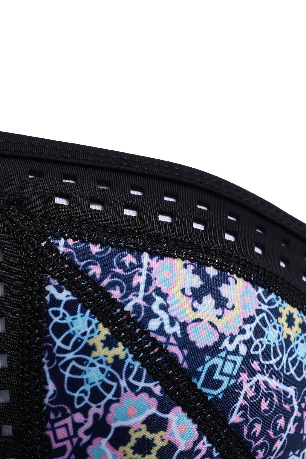 DUSKII Laser-cut printed neoprene triangle bikini top