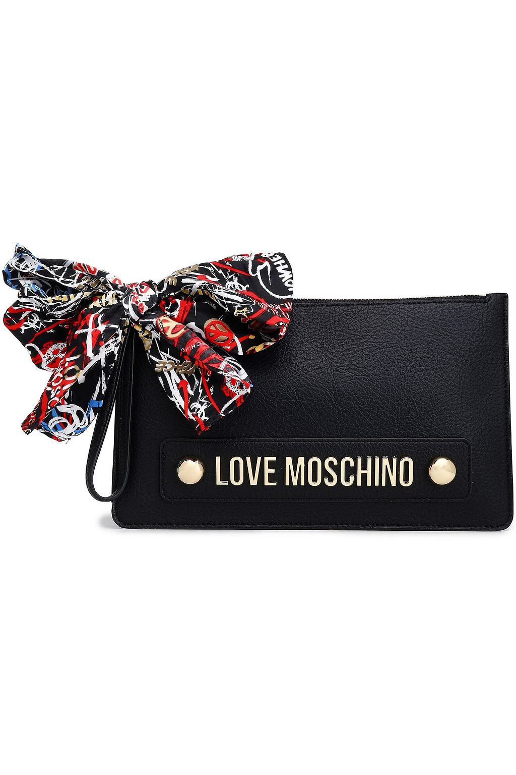 LOVE MOSCHINO Embellished faux leather clutch