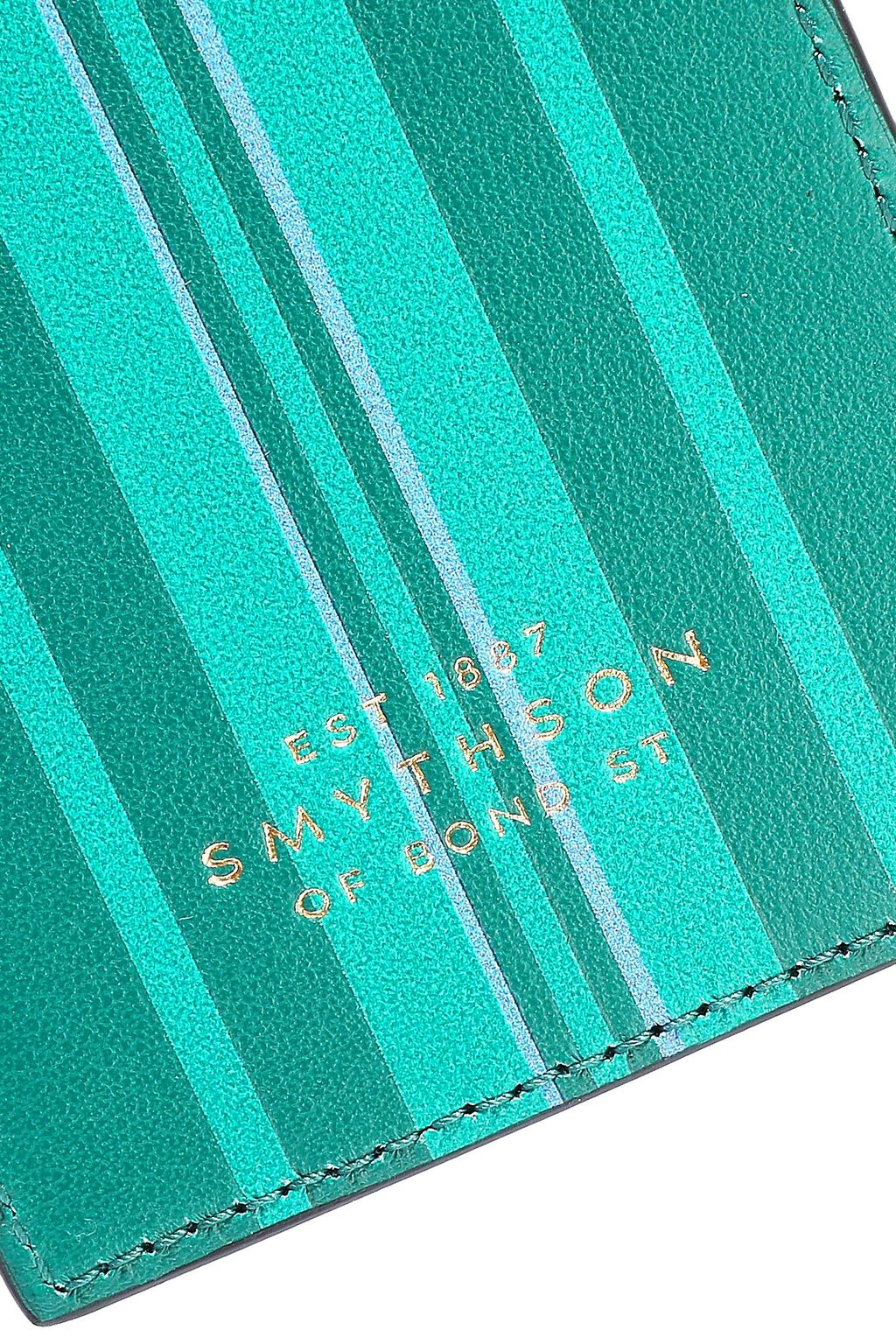 SMYTHSON Striped leather luggage tag